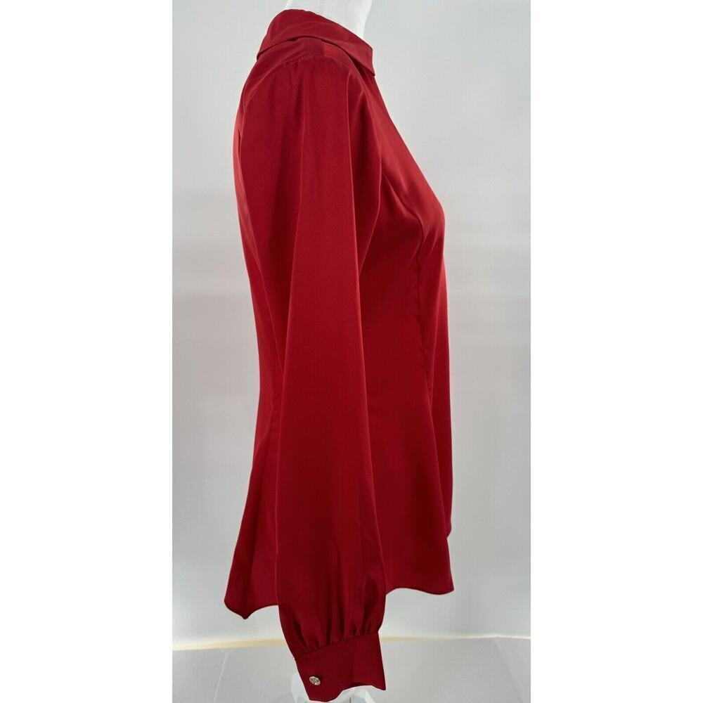 Michael Kors Blouse Size XS Logo Red Career Business Office Flowy​​​ - Picture 6 of 16